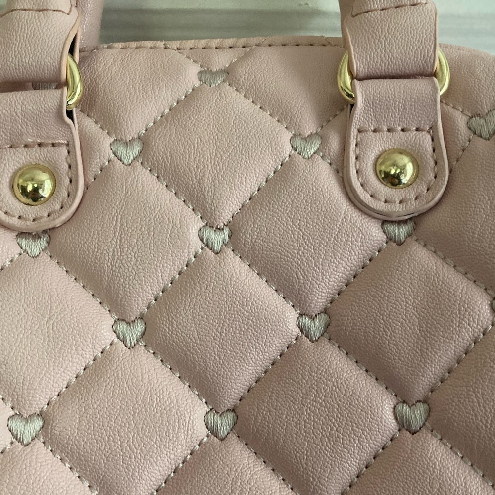 NWOT Betsey Johnson Pink Mini Bag with Gold Accents - Picture 3 of 16